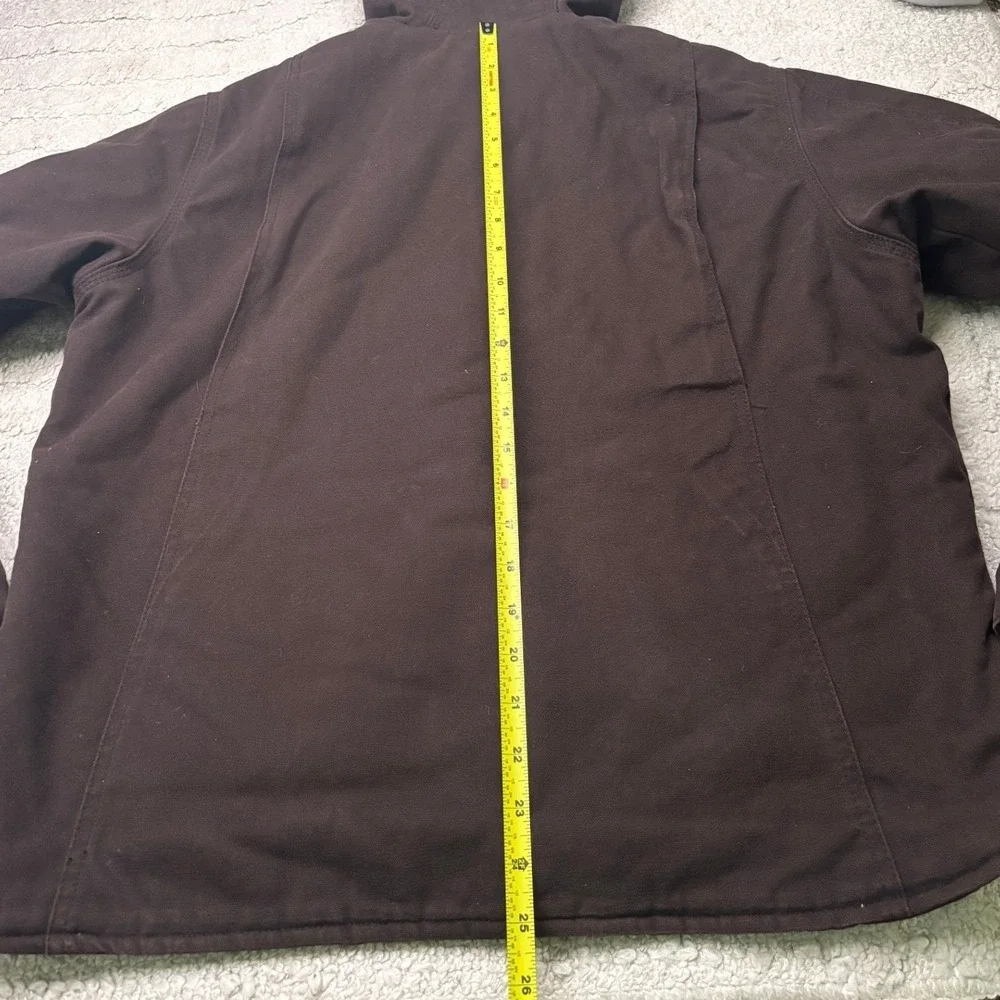 Ridgecut Hooded Work Jacket Womens M Brown Sherpa‎ Lined Canvas Full Zip Coat